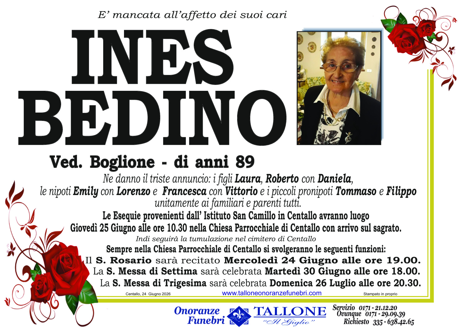 Ines Bedino<small class='fs-20'><br/>Ved. Boglione</small>